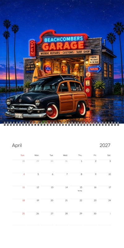 2027 Woodie Neon Calendar DOHNYWD-CA