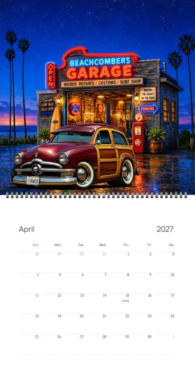2027 Woodie Neon Calendar FYRWOD-CA