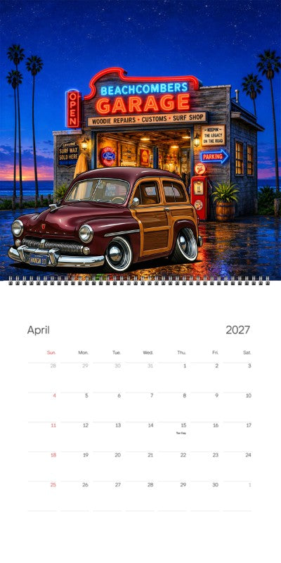 2027 Woodie Neon Calendar HANGN10-CA