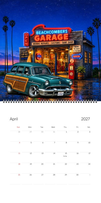 2027 Woodie Neon Calendar HERWDY-CA