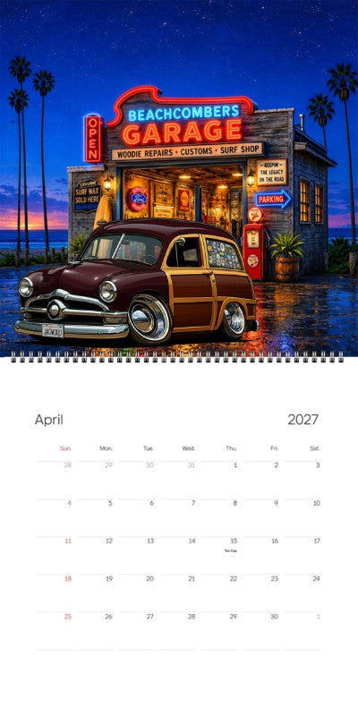 2027 Woodie Neon Calendar JAGWOOD-CA