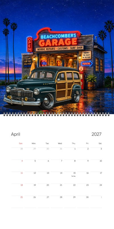 2027 Woodie Neon Calendar KLWOODY-CA