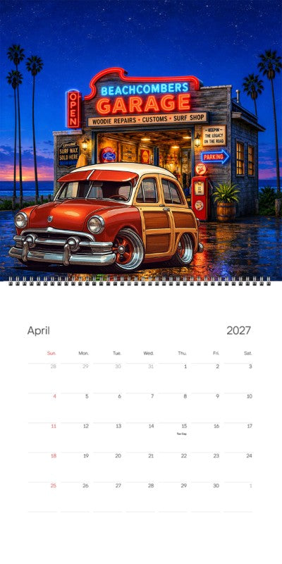 2027 Woodie Neon Calendar NDLSSMR-CA