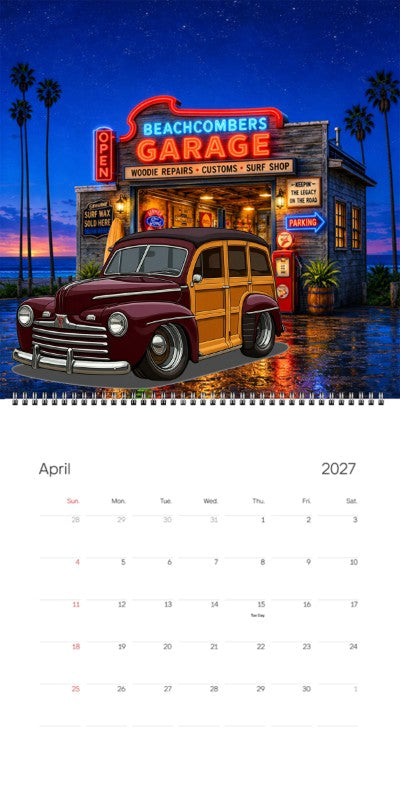 2027 Woodie Neon Calendar OLD46-CA