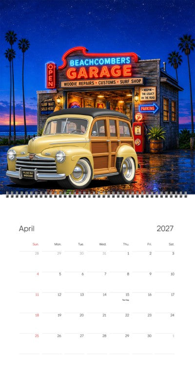 2027 Woodie Neon Calendar OLDIEBUTWOODIE-XX
