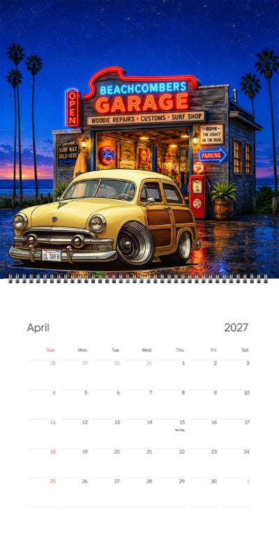 2027 Woodie Neon Calendar OLSRFR-CA