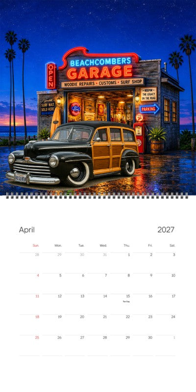 2027 Woodie Neon Calendar RUSURFN-CA
