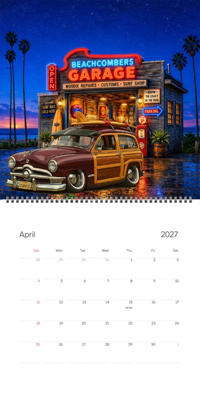 2027 Woodie Neon Calendar SSURFSS-CA