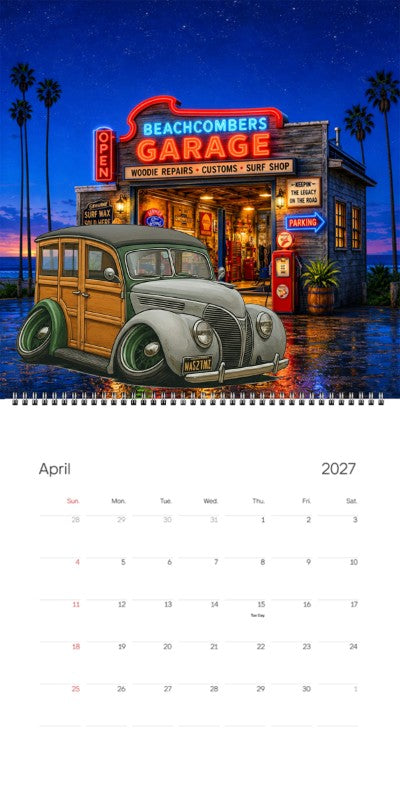 2027 Woodie Neon Calendar WAS27MI-CA
