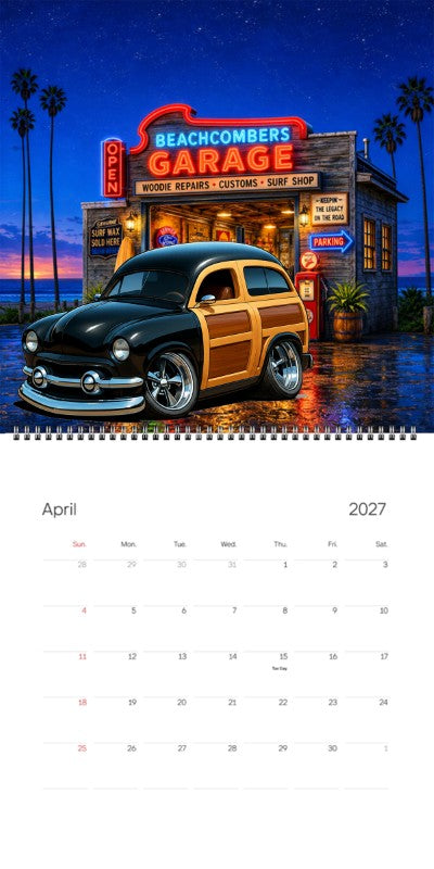 2027 Woodie Neon Calendar WDNROD-CA