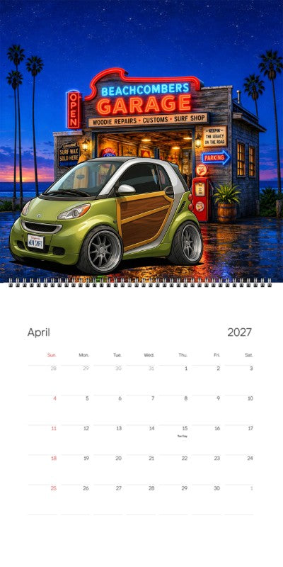 2027 Woodie Neon Calendar WDNSMRT-CA