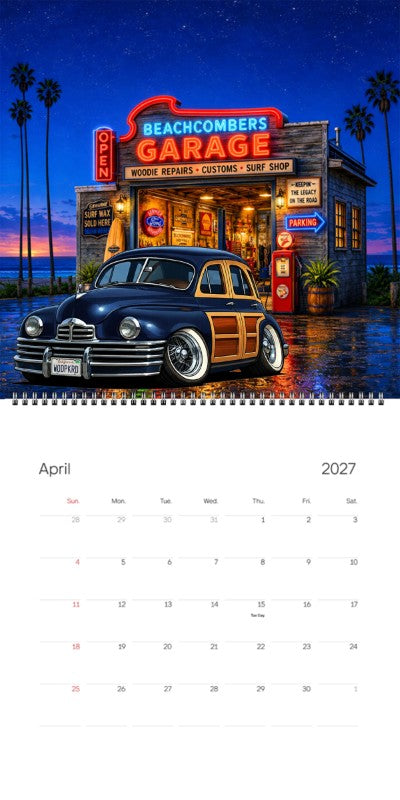 2027 Woodie Neon Calendar WODPKRD-CA