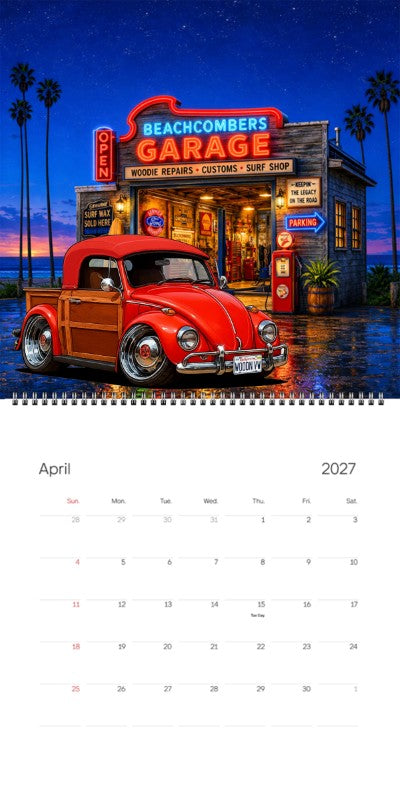 2027 Woodie Neon Calendar WOODNVW-CA