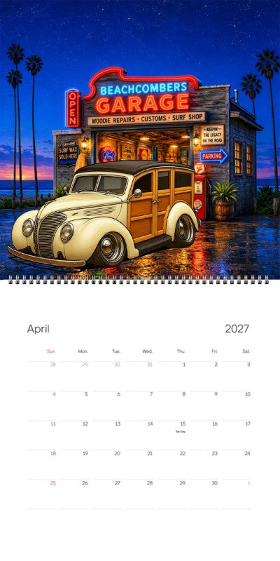 2027 Woodie Neon Calendar WOODROD-CA