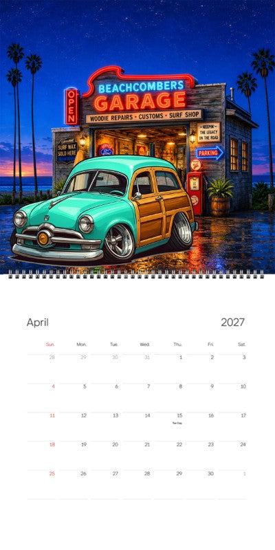 2027 Woodie Neon Calendar WOODSUV-CA