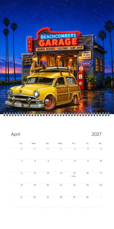2027 Woodie Neon Calendar WOODY51-CA