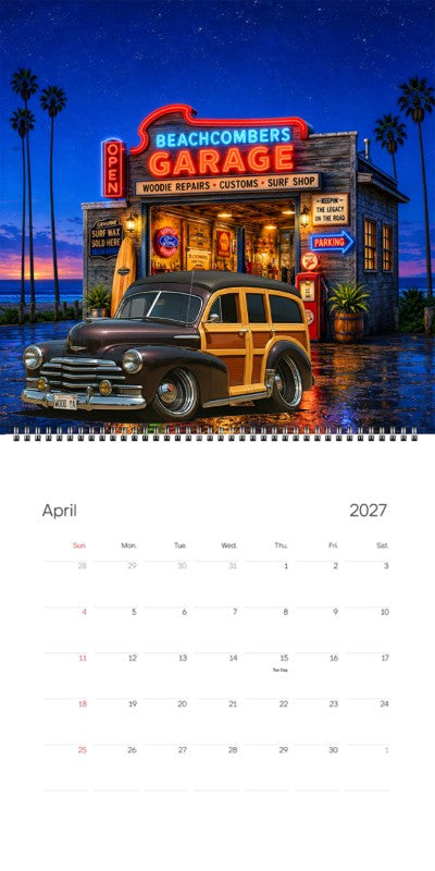 2027 Woodie Neon Calendar WOODYA-CA