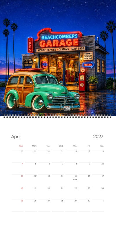 2027 Woodie Neon Calendar WUDHEE-CA