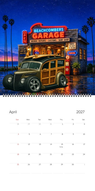 2027 Woodie Neon Calendar WUDN37-CA