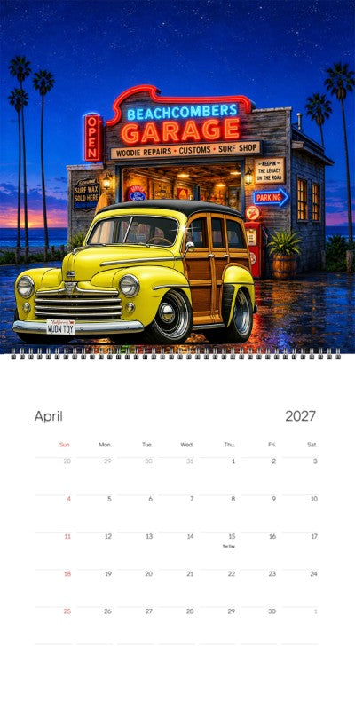 2027 Woodie Neon Calendar WUDNTOY-CA