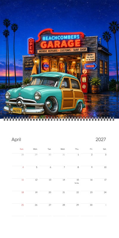 2027 Woodie Neon Calendar WUZATRE-CA
