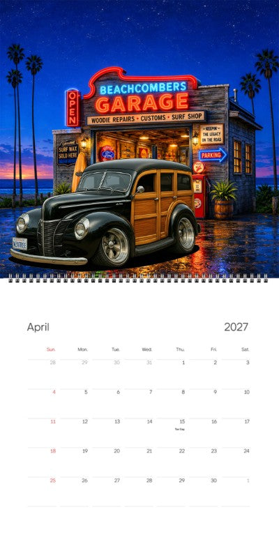 2027 Woodie Neon Calendar WZATREE-CA
