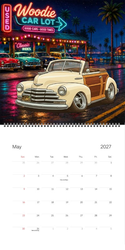 2027 Woodie Neon Calendar 1248WUD-CA