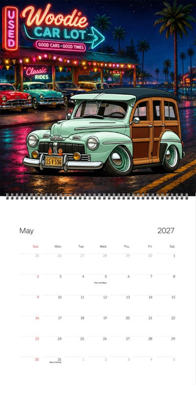 2027 Woodie Neon Calendar 15V596-CA