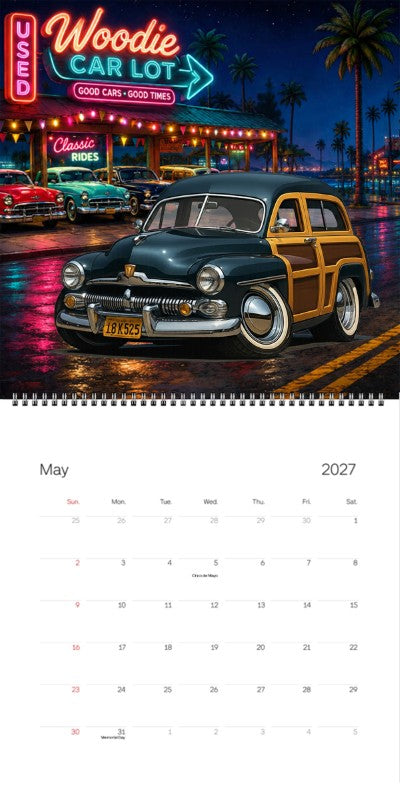 2027 Woodie Neon Calendar 18K525-CA
