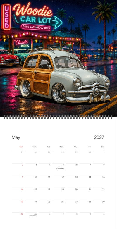 2027 Woodie Neon Calendar 1BP043-CA