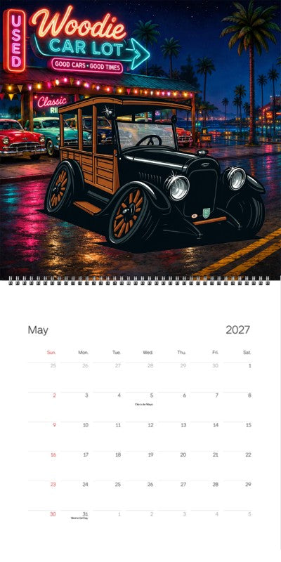 2027 Woodie Neon Calendar 200001-XX