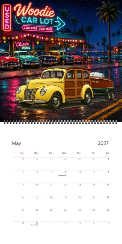 2027 Woodie Neon Calendar 200006-XX