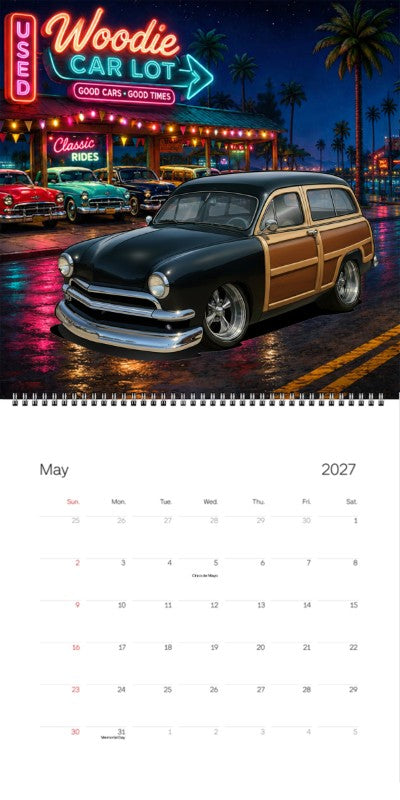 2027 Woodie Neon Calendar 200019-XX