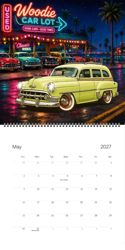 2027 Woodie Neon Calendar 200020-XX