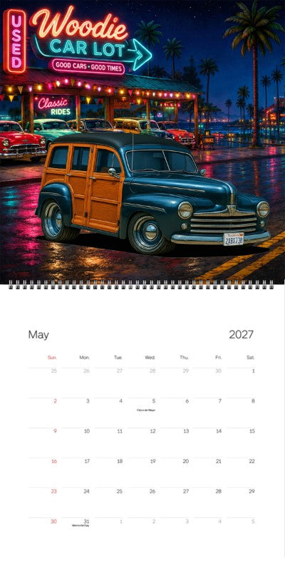 2027 Woodie Neon Calendar 2ABX738-CA