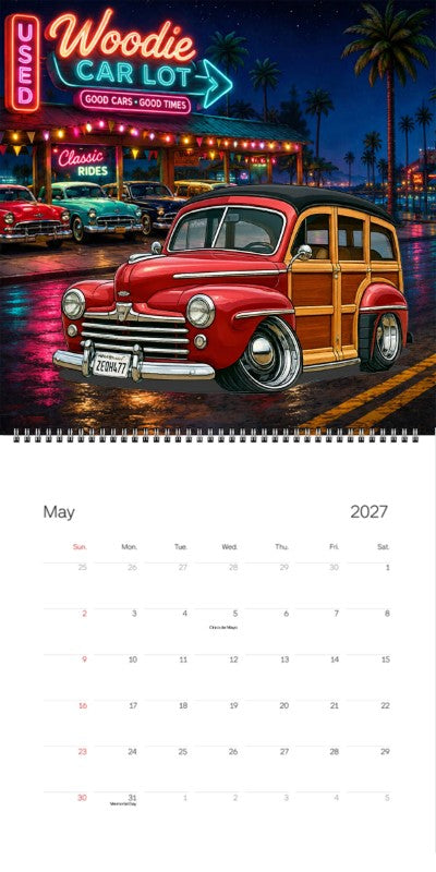 2027 Woodie Neon Calendar 2EQH477-CA