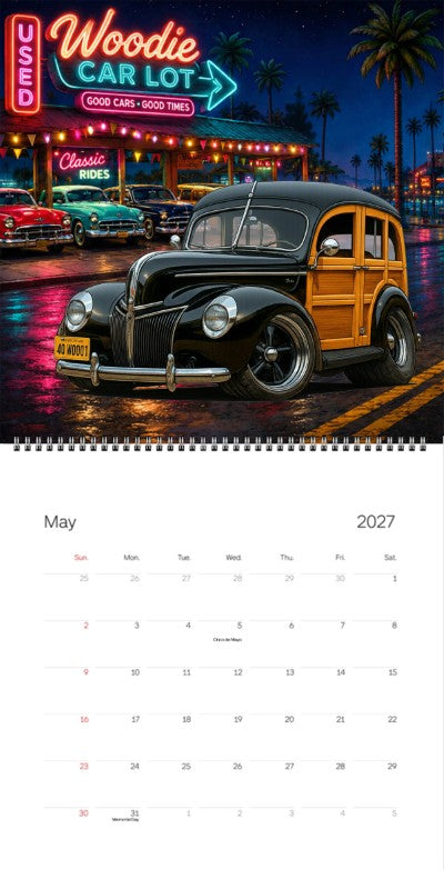 2027 Woodie Neon Calendar 40WOODI-CA