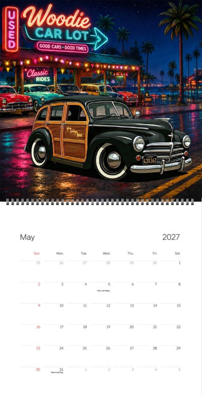 2027 Woodie Neon Calendar 43X362-CA