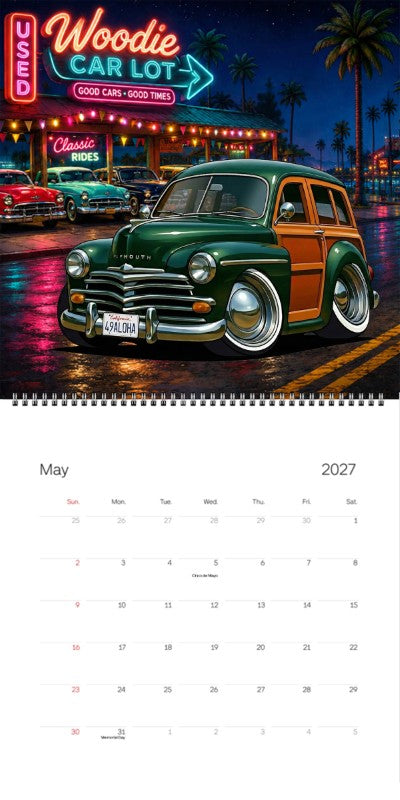2027 Woodie Neon Calendar 49ALOHA-CA