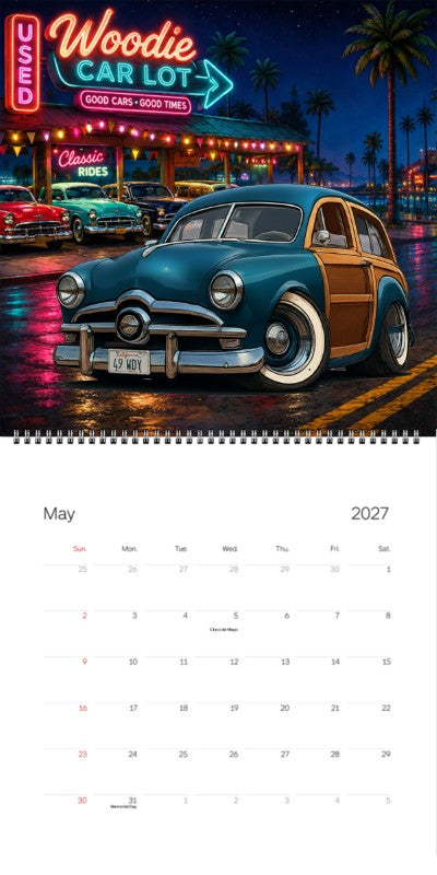 2027 Woodie Neon Calendar 49WDY-CA