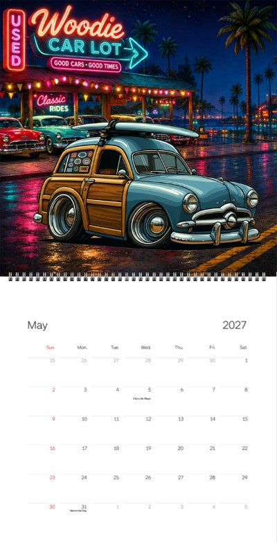 2027 Woodie Neon Calendar 49WUDEE-CA