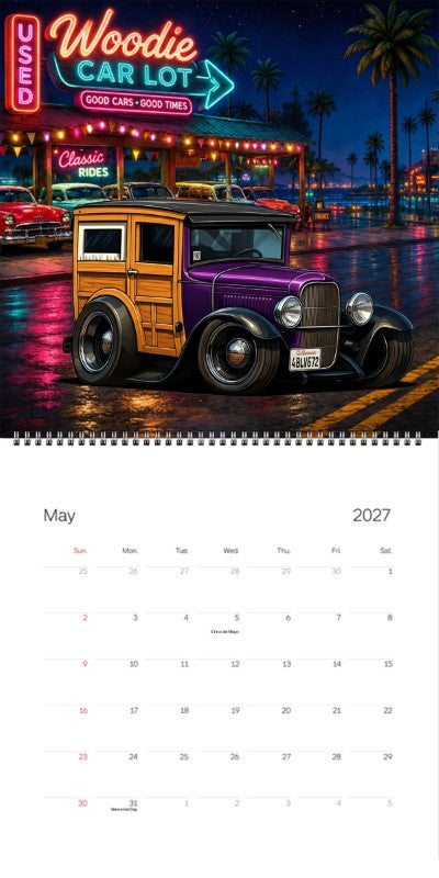 2027 Woodie Neon Calendar 4BLV672-CA