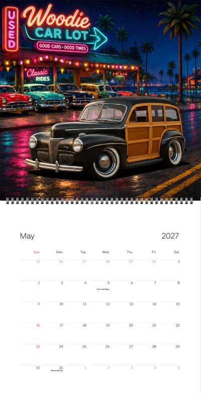 2027 Woodie Neon Calendar 4PUN873-CA
