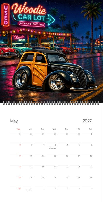 2027 Woodie Neon Calendar 5BIY336-CA