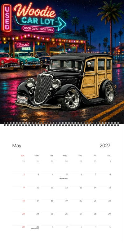 2027 Woodie Neon Calendar 5BYM957-CA
