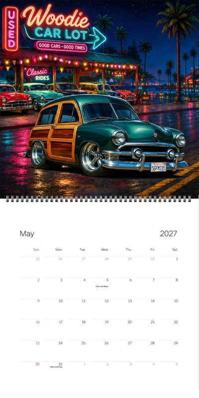 2027 Woodie Neon Calendar 5GFM335-CA