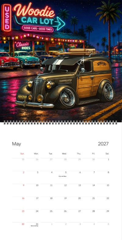 2027 Woodie Neon Calendar 5VBP544-CA