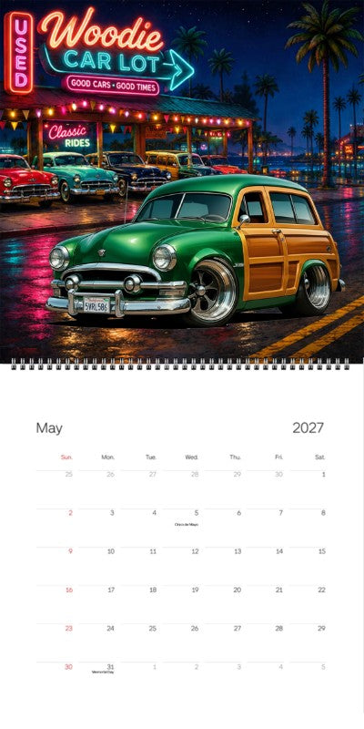 2027 Woodie Neon Calendar 5VRL586-CA