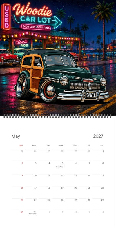 2027 Woodie Neon Calendar 5WOV731-CA
