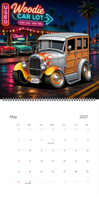 2027 Woodie Neon Calendar 6HLP395-CA